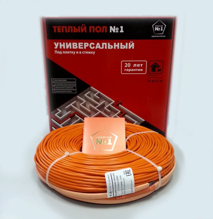 Нагревательный кабель для теплого пола «Теплый пол №1» СТСП-30-480 в стяжку, 30 м, 480 Вт