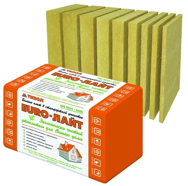 Утеплитель Тизол ЕВРО-Лайт 40 1000х600х100 мм, 3 шт. уп
