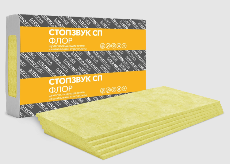 Плита шумопоглощающая Техносонус СтопЗвук СП Флор 1200х600х20 мм, 8 шт. уп