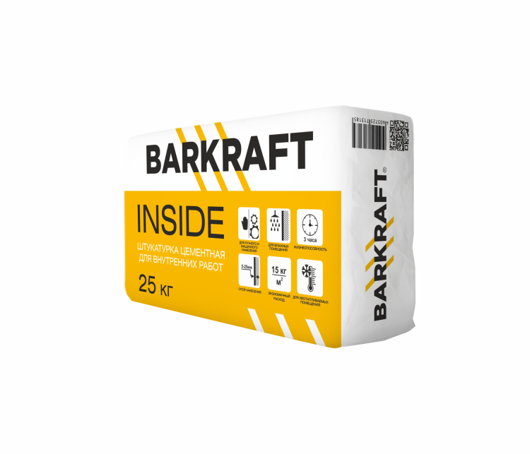 Цементная штукатурка INSIDE BARKRAFT, 25 кг