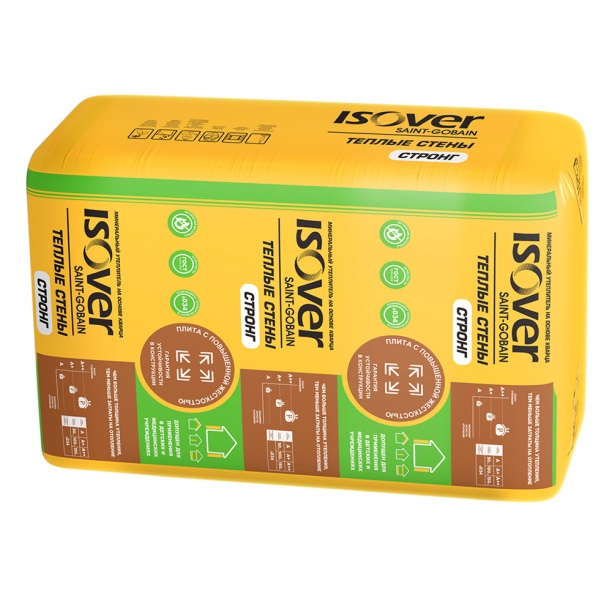 Утеплитель Изовер Теплые Стены Стронг 100х610х1000 мм 5шт. уп
