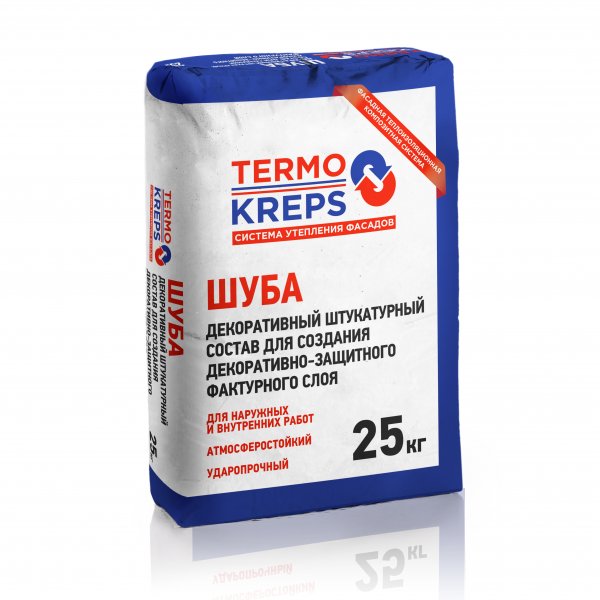 Декоративная штукатурка Крепс TERMOKREPS, "шуба" 2мм, 25кг