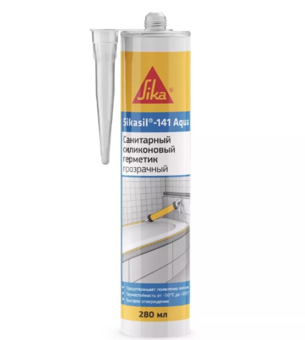 Герметик силиконовый санитарный Sika Sikasil-141 Aqua, прозрачный, 280 мл