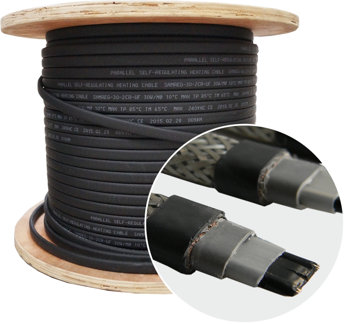Саморегулирующийся греющий кабель Samreg 40-2-CR-UF