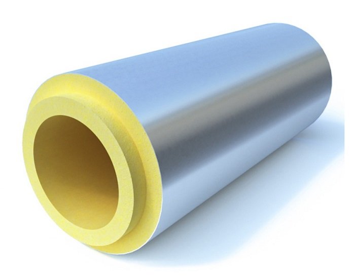 Скорлупа  для теплоизоляции труб ППУ С фольгированная 1000х76х40 мм