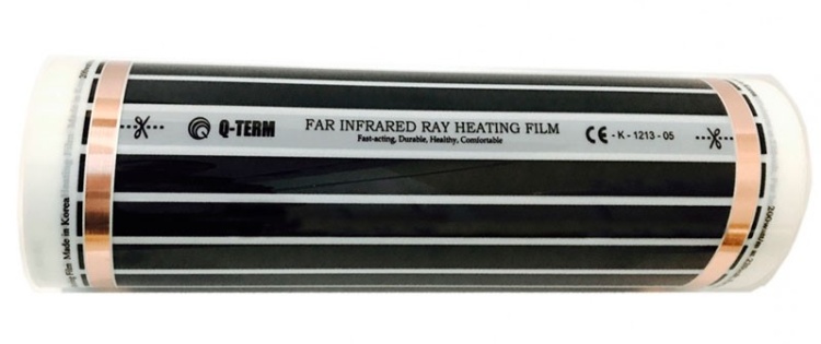 Инфракрасный пленочный теплый пол QTerm, ширина 50см, 220 Вт/м2 (140 м/рул)