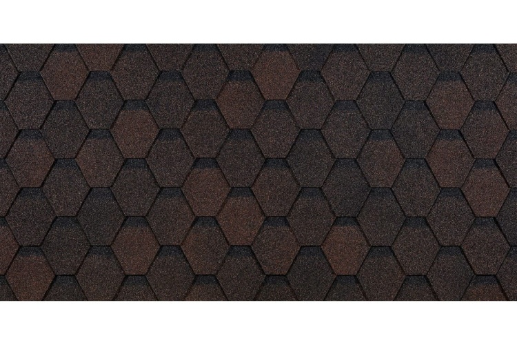 Гибкая черепица Docke Standart Сота, коричневый, 3 м2