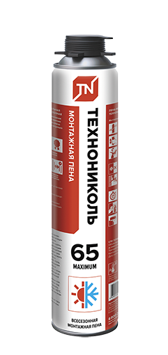 ТехноНИКОЛЬ Пена монтажная проф. 65 MAXIMUM всесезонная, 12*850 гр