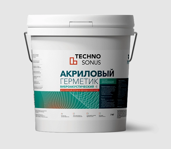 Герметик виброакустический акриловый Техносонус Сонетик (Sonetic), 5 л (7 кг)