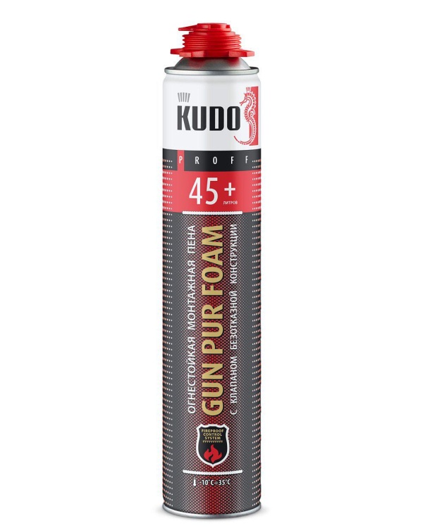 Пена монтажная профессиональная огнестойкая KUDO Fire Proff 45+, 1 л