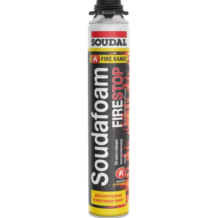 Монтажная пена Soudal FireStop пистолетная, 750мл