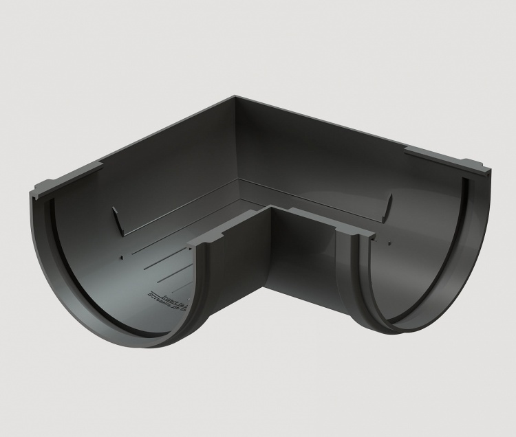 Угловой элемент желоба 90° DOCKE Standard, серый