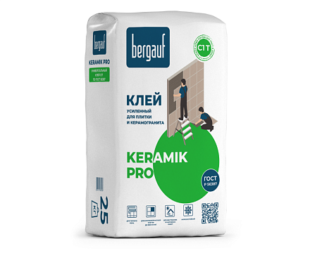 Клей для плитки усиленный Bergauf (Бергауф) Keramik Pro С1, 25 кг