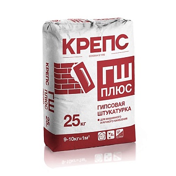 Штукатурка гипсовая Крепс ГШ Плюс, 25 кг
