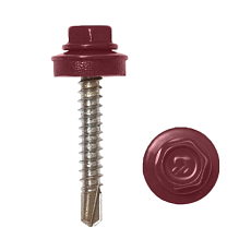 Саморез кровельный RAL 3005 ZP 4,8*35 (красное вино)
