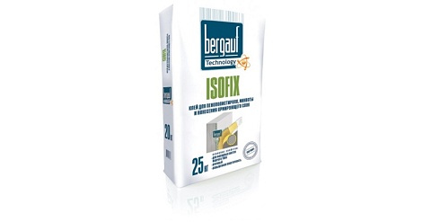Клей для пенополистирола и минваты армирующий Bergauf (Бергауф) Isofix зимний, 25 кг